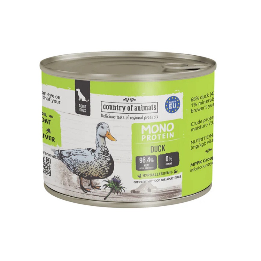 Country of animals 狗罐頭 單一蛋白罐 鴨肉 200g (94450)