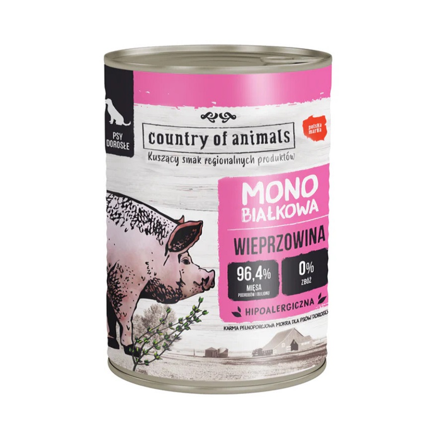 Country of animals 狗罐頭 單一蛋白罐 豬肉 400g (92067)