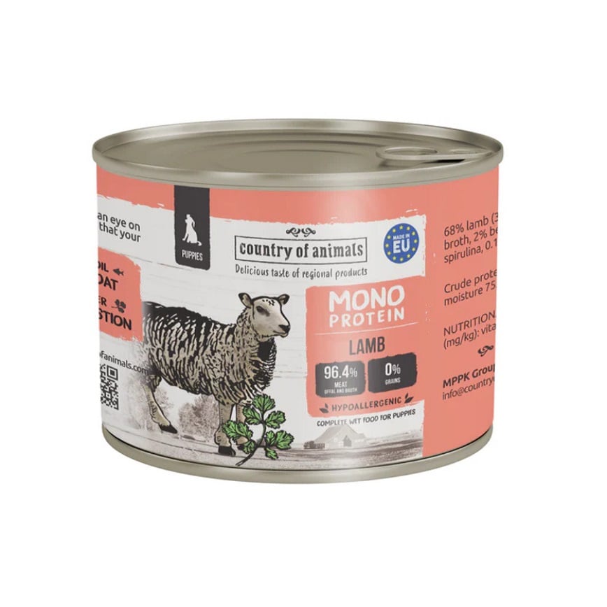 Country of animals 狗罐頭 幼犬罐頭 單一蛋白罐 羊肉 200g (94399)