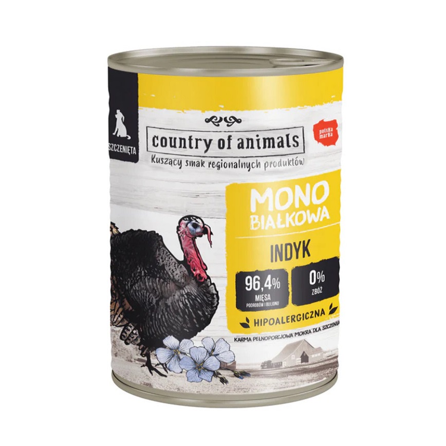Country of animals 狗罐頭 幼犬罐頭 單一蛋白罐 火雞 400g (92098)