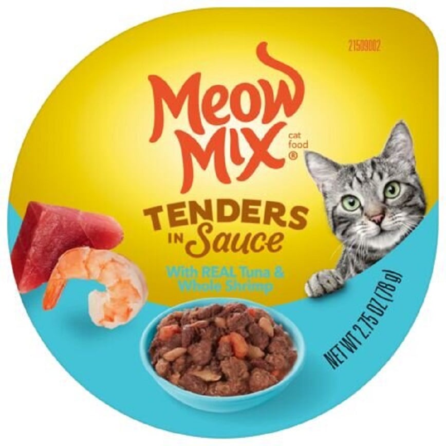 Meow Mix 杯装濕糧 肉塊醬汁 吞拿魚+蝦 78g (MM-33)