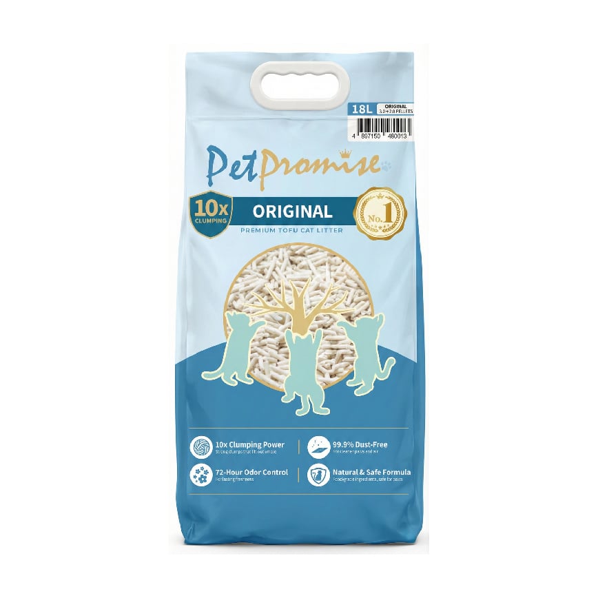 Pet Promise毛孩承諾 3.0+2.0mm粗幼混合 天然玉米豆腐貓砂 原味 國際版 18L - 原裝行貨