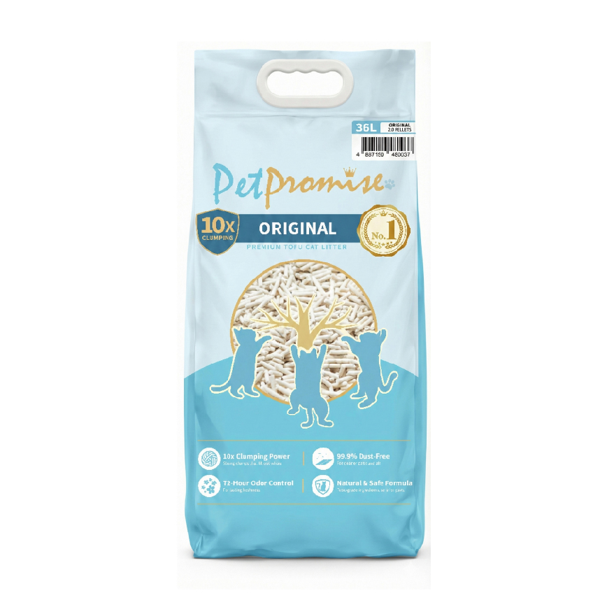 Pet Promise毛孩承諾 2.0mm 天然玉米豆腐貓砂 原味 國際版 36L - 原裝行貨