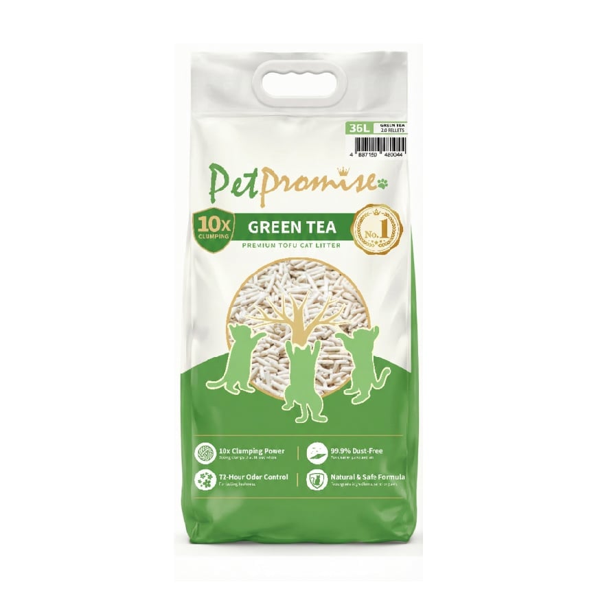 Pet Promise毛孩承諾 2.0mm 天然玉米豆腐貓砂 綠茶味 國際版 36L - 原裝行貨