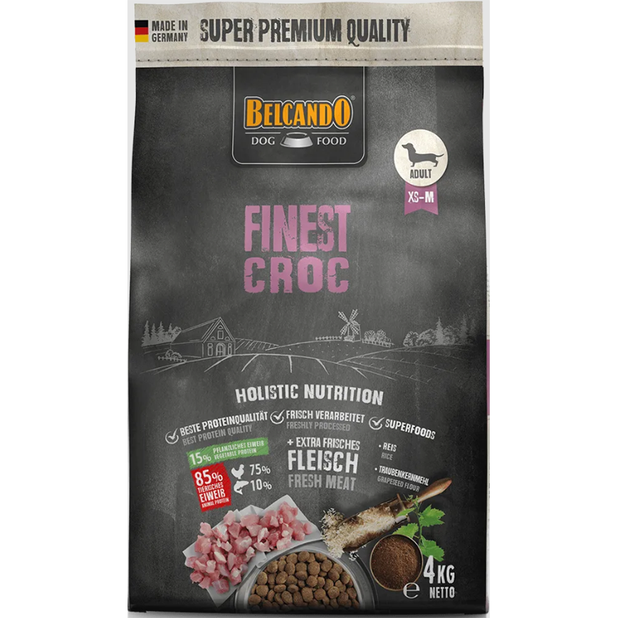 Belcando 狗糧 無穀物天然犬乾糧 成犬糧 精細顆粒 鴨肉配方 4kg