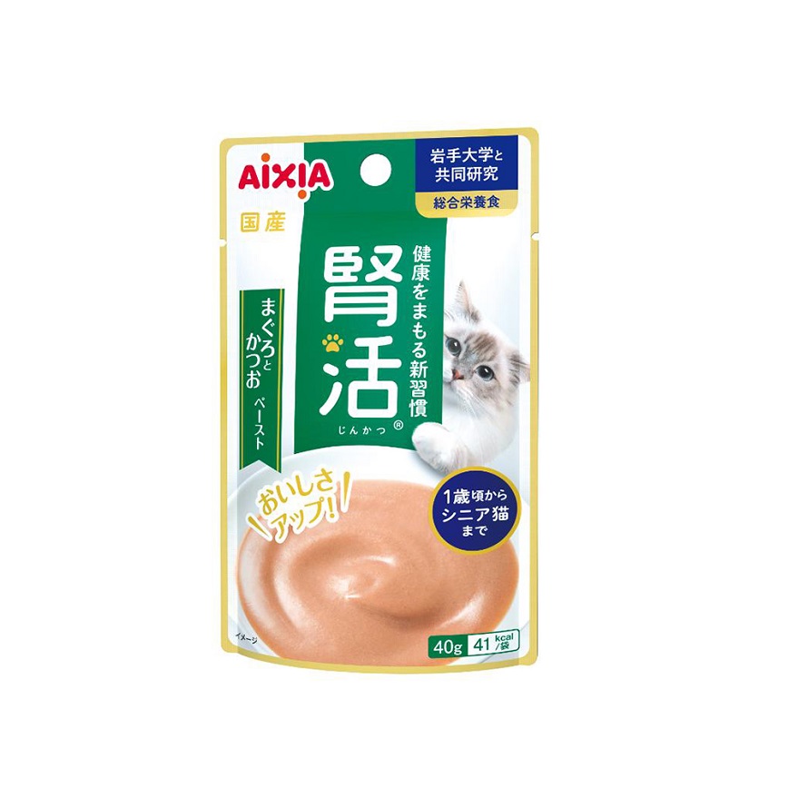 AIXIA 愛喜雅 貓濕糧 腎活 健康主食餐包系列 吞拿魚+鰹魚醬 40g (JK-2)