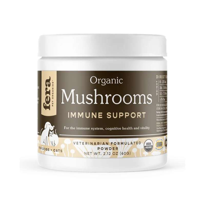 Fera Pets Supplement 貓狗營養補充品 USDA有機認證 有機靈芝菇菌免疫力營養粉 60g (犬貓通用) (4589)
