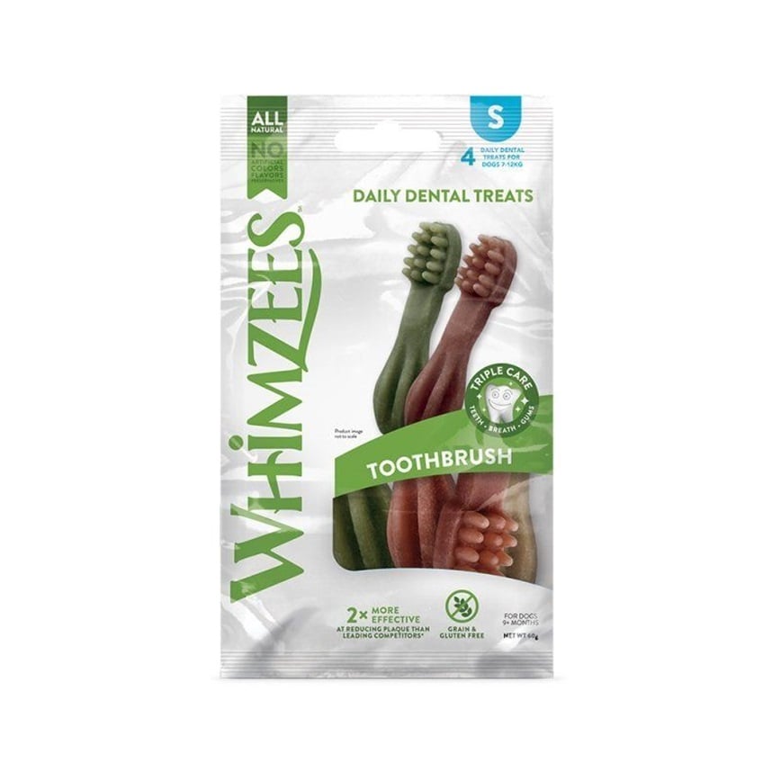 WHIMZEES 小型犬用潔齒骨 牙刷款4支 (WHZ742) (新舊包裝隨機發貨)