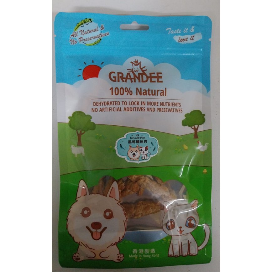 GRANDEE 香港製造 天然風乾小食 泰國鱷魚肉 50g (貓犬用)