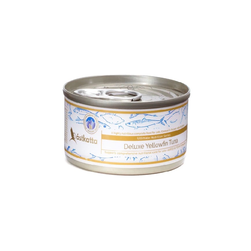 Astkatta 冰島罐 貓罐頭 黃鮨吞拿魚主食配方 (尊享肉絲罐) 80g (P00196)