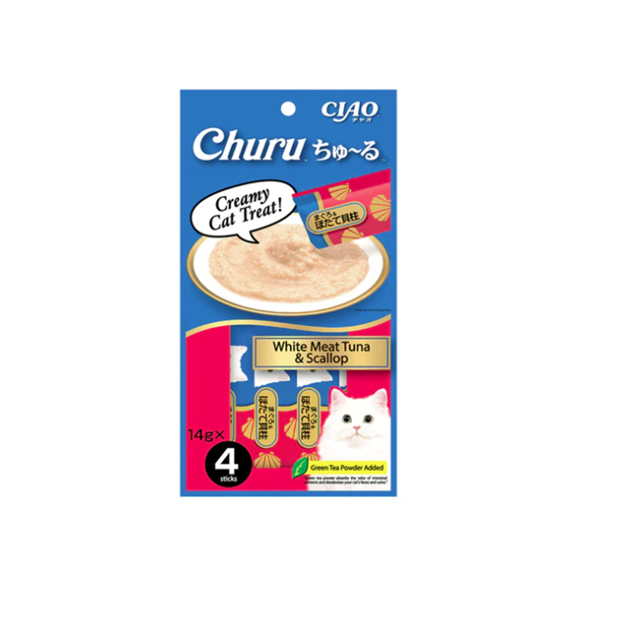Ciao Churu 白金槍魚與扇貝貓零食 14g×4（SC-77）