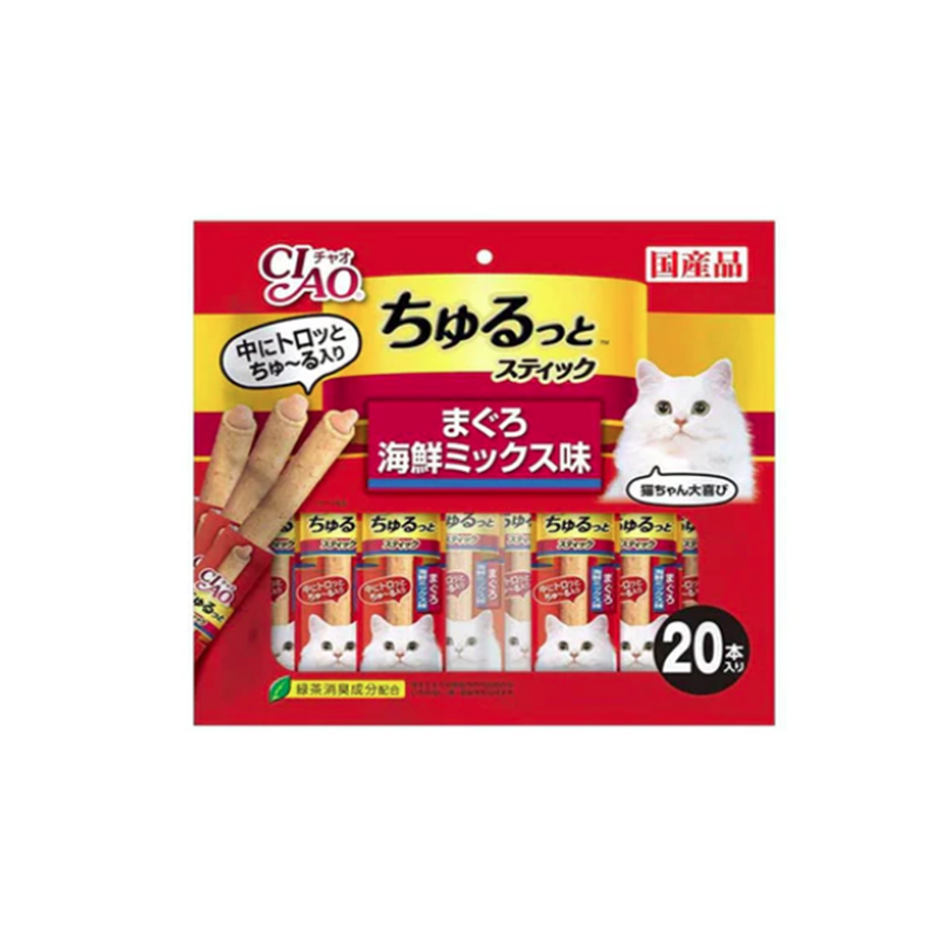 CIAO Churutto Stick Maguro配扇貝配方貓零食20x7g(CCT-CS163)