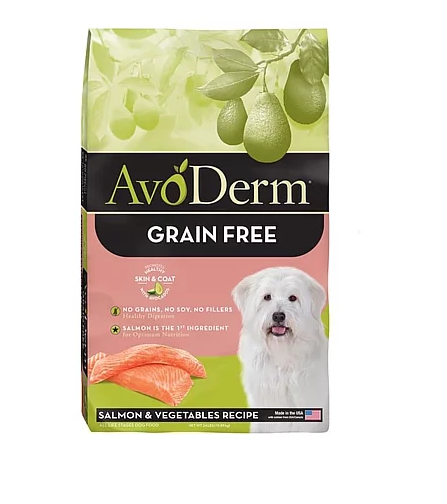 AvoDerm Natural 無穀物全犬糧 三文魚蔬菜配方 (適合各年齡及各犬種) 24lb (SV-4N)