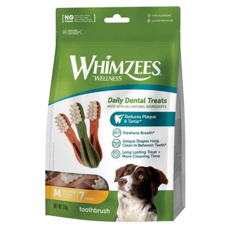WHIMZEES 中型犬專用高效潔齒骨 白色刷頭 7支