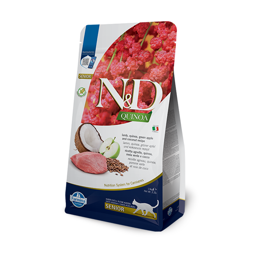 Farmina N&D 貓糧 藜麥無穀系列 羊肉青蘋果 高齡貓配方 1.5kg (PND0150083) 圖 1