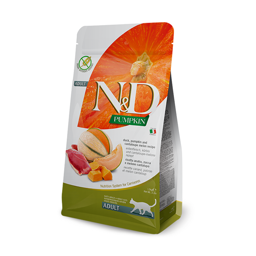 Farmina N&D 貓糧 南瓜無穀系列 鴨肉哈密瓜 成貓配方 1.5kg (PND0150013)