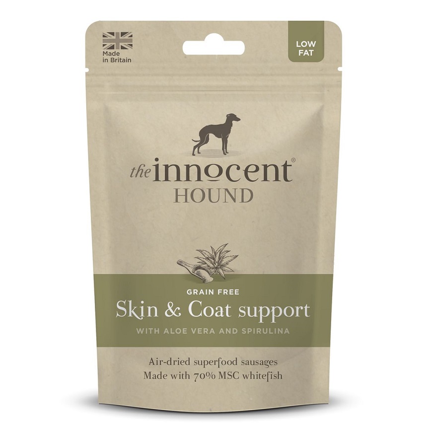 The Innocent Hound 狗零食 風乾保健小食 皮膚毛髮保健 白魚香腸加蘆薈及螺旋藻 10pcs
