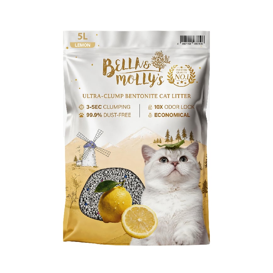 Bella & Molly's貝莉 極速超結團高級礦物貓砂 檸檬味 5L