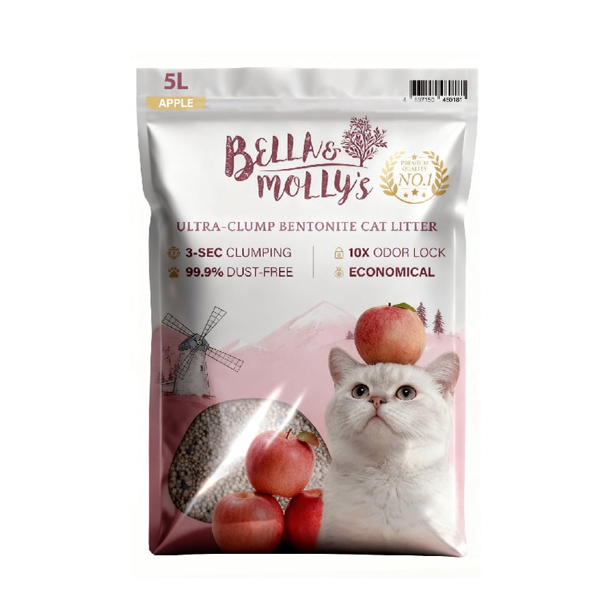 Bella & Molly's貝莉 極速超結團高級礦物貓砂 蘋果味 5L
