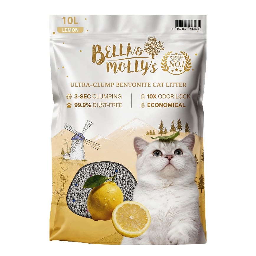 Bella & Molly's貝莉 極速超結團高級礦物貓砂 檸檬味 10L