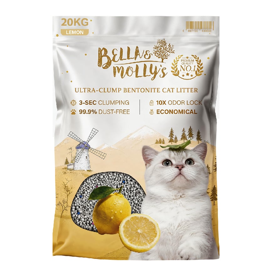 Bella & Molly's貝莉 極速超結團高級礦物貓砂 檸檬味 20kg