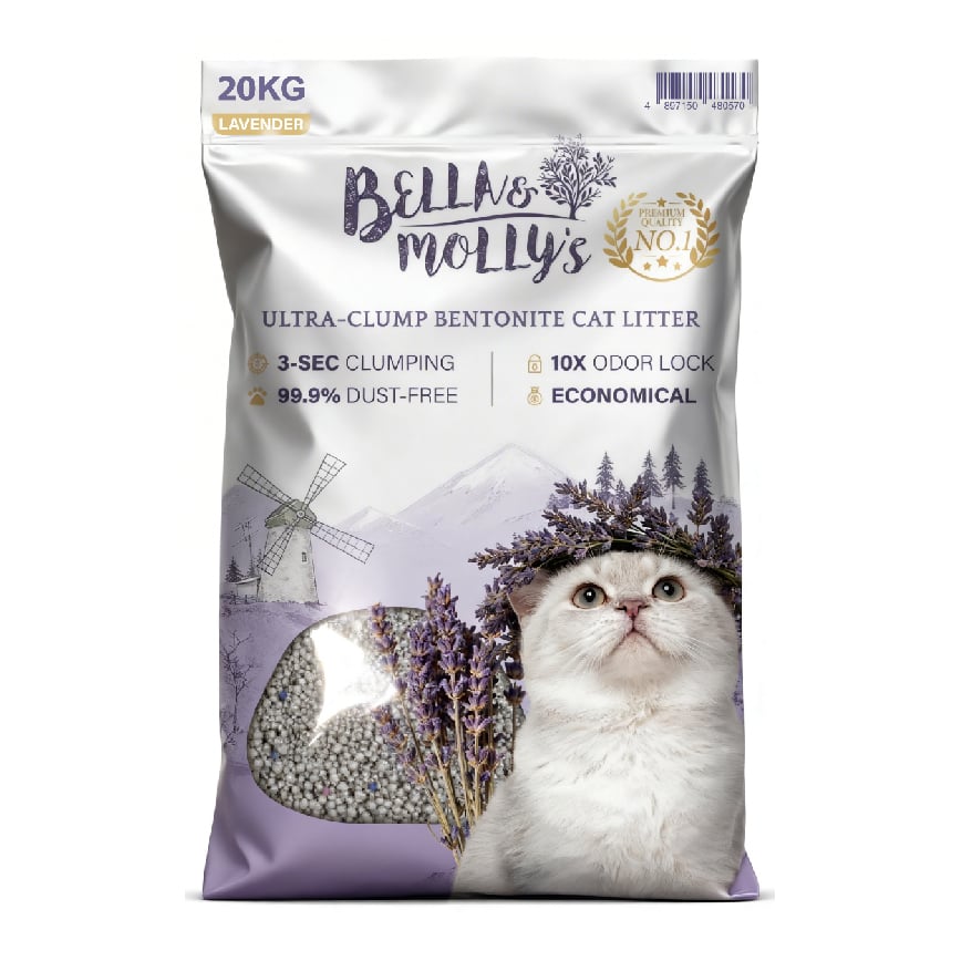 Bella & Molly's貝莉 極速超結團高級礦物貓砂 薰衣草味 20kg