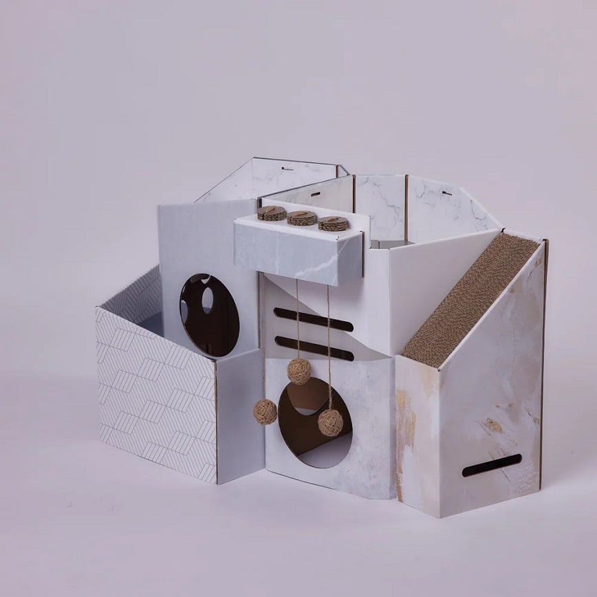 Pettellyava Mini Cat Mansion 摺疊式貓屋 D3 大理石別墅