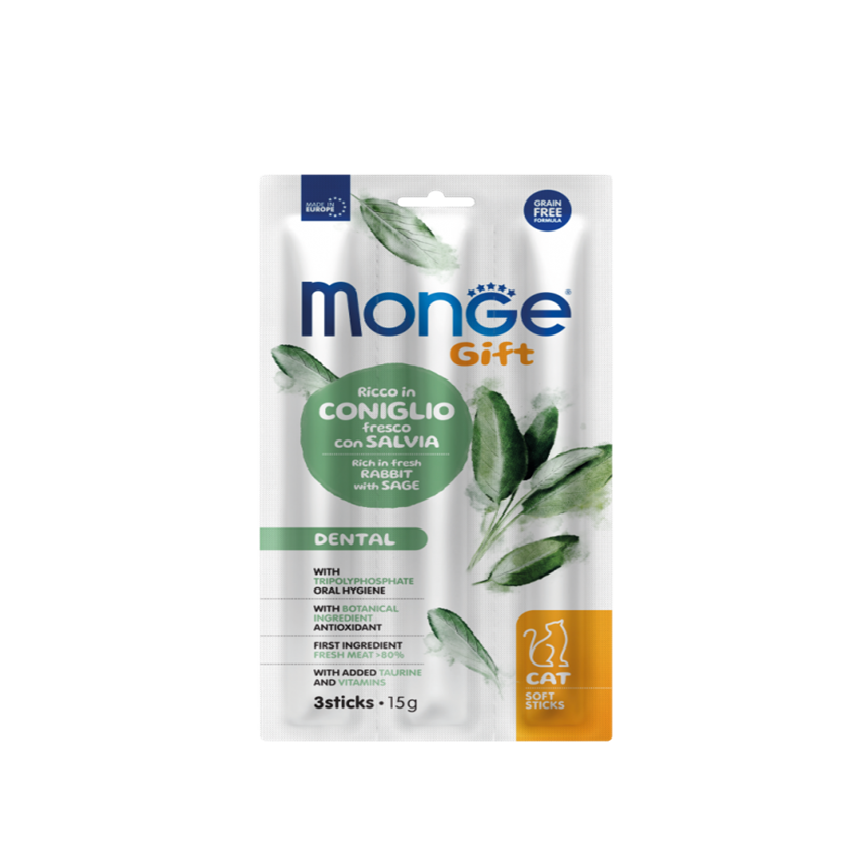 Monge Gift 貓零食 潔齒配方 兔肉配鼠尾草 5g x 3 (MO5236)