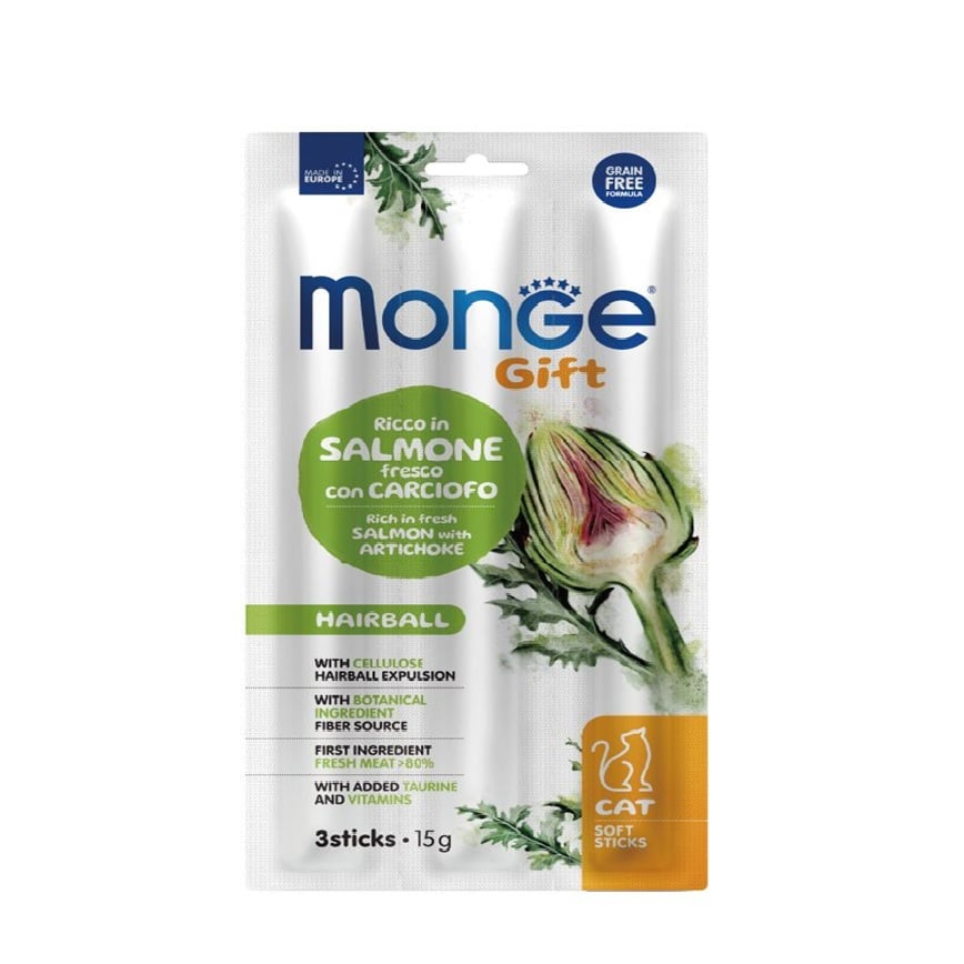 Monge Gift 貓零食 袪毛球配方 三文魚配洋薊 5g x 3 (MO5267)