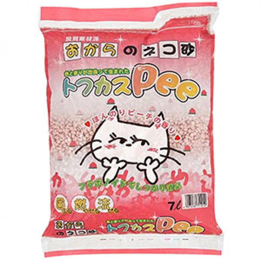 日本爽快Pee特強除臭 豆腐貓砂 香桃味 7L (破損品)