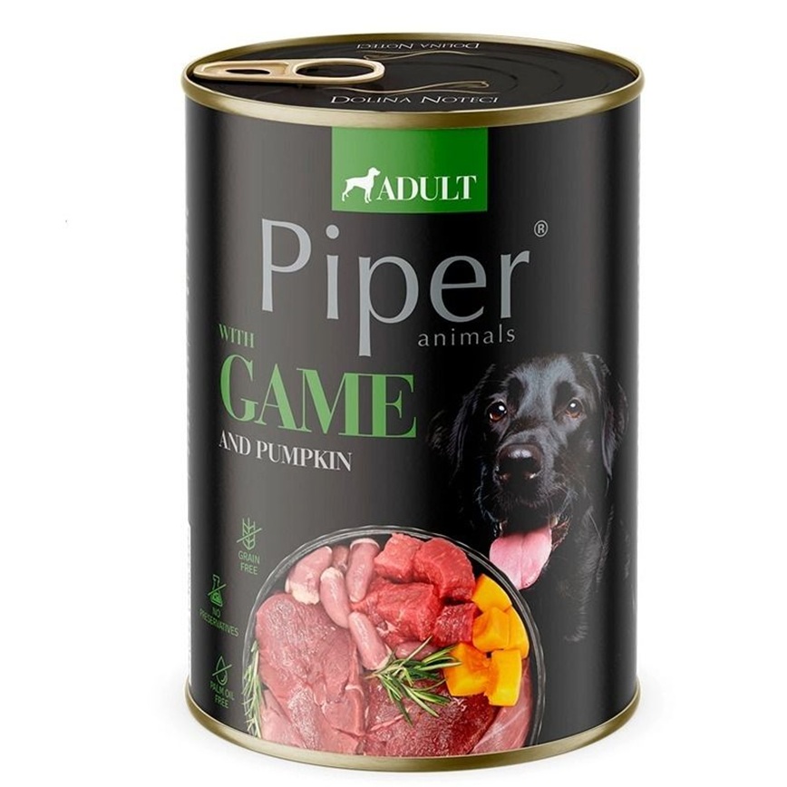 Piper 黑鑽狗罐頭系列 成犬配方 野味+南瓜 400g (PG400)