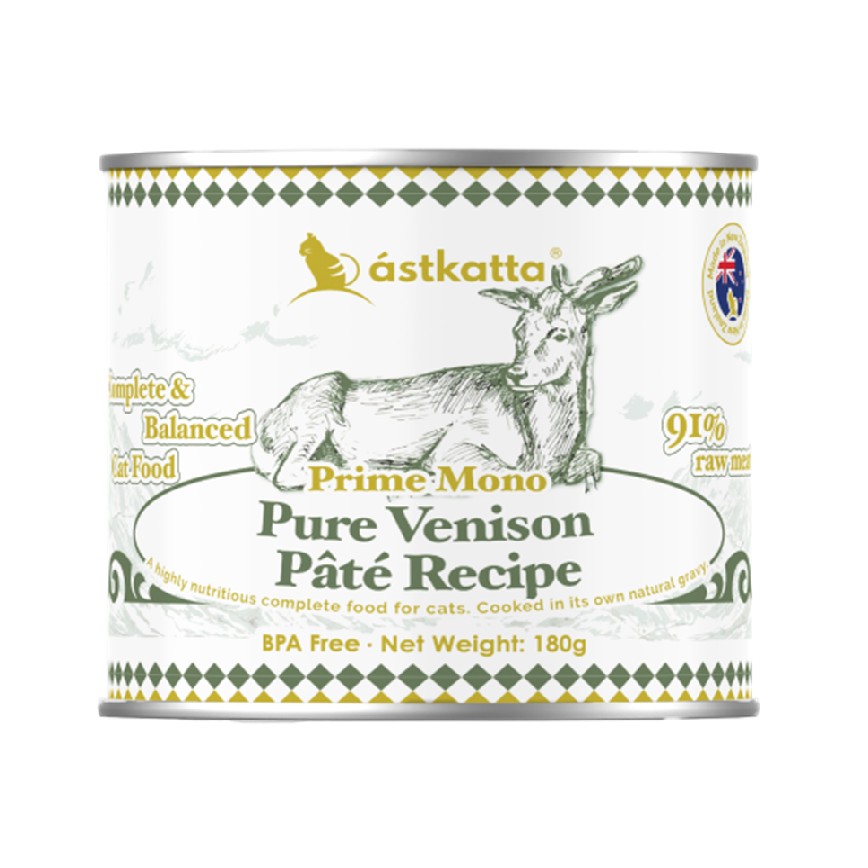 Astkatta 貓罐頭 主食罐 純溯系列 純鹿肉純淨天然肉醬罐 180g ((P00213))