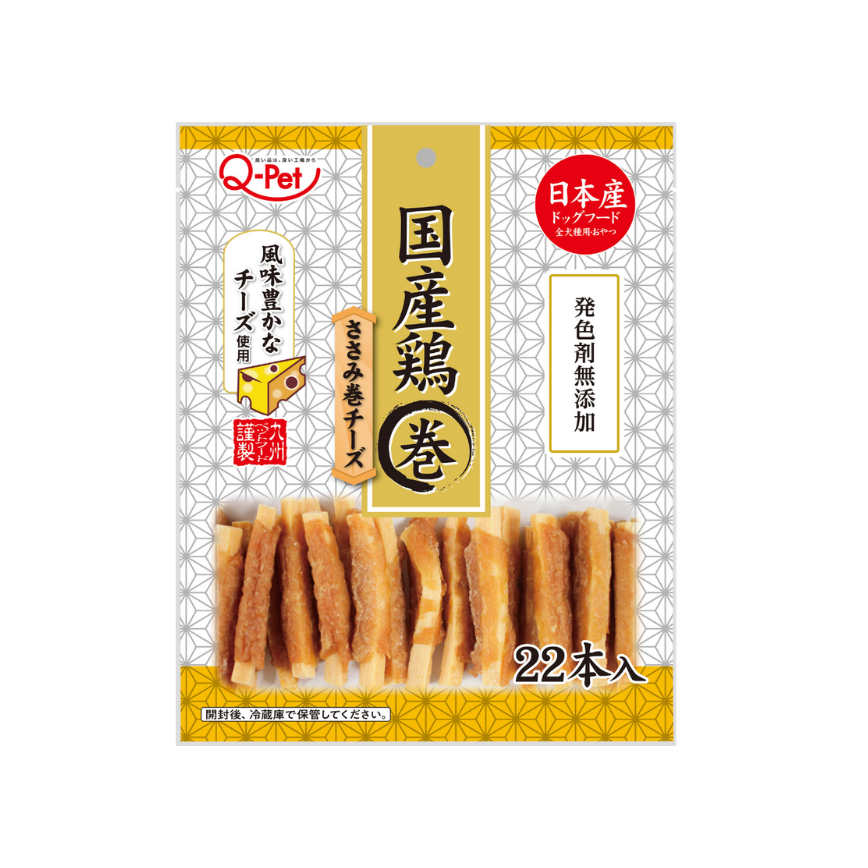 日本Q-Pet 狗小食 國產雞 雞肉芝士棒 22本 ( KQ2291)
