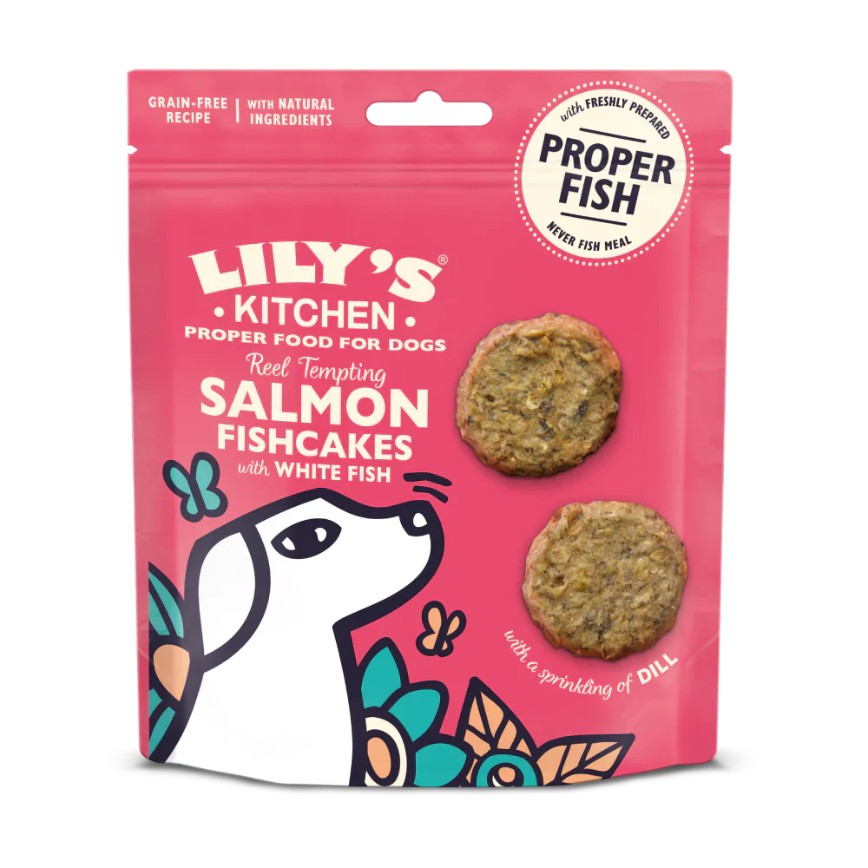 LILY'S KITCHEN 狗小食 三文魚魚餅配白魚+蒔蘿 70g