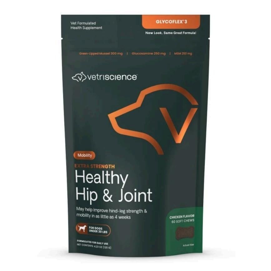 VetriScience 小型犬用 第三階段關節寶咀嚼片 60粒 [30磅以下] 雞肉味 (0900669.060)