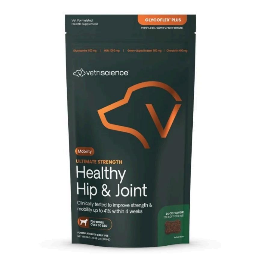 VetriScience 犬用 加強版關節寶咀嚼片 120粒 鴨肉味 (090092E.120)