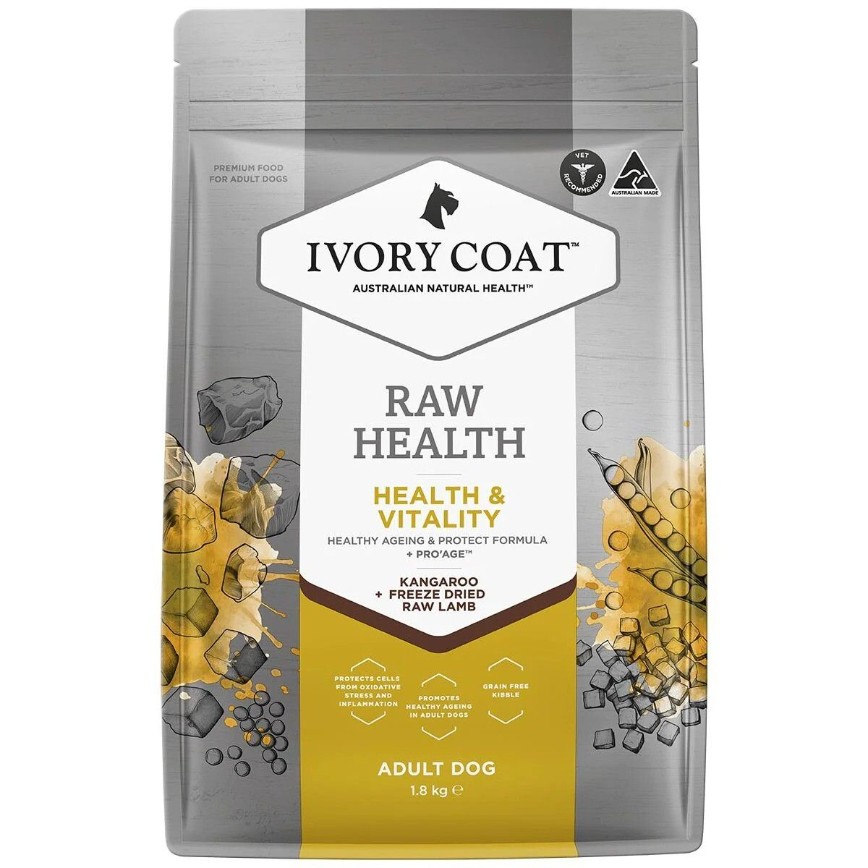 Ivory Coat 狗糧 無穀物乾糧+生羊肺凍乾 健康管理活力袋鼠肉成犬配方 1.8kg (ICS-261281) 圖 1