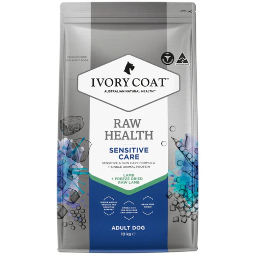 Ivory Coat 狗糧 無穀物乾糧+生羊肺凍乾 敏感與皮膚護理羊肉成犬配方 10kg (ICS-261275)