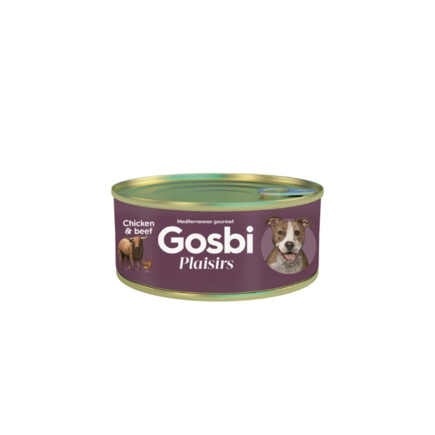 Gosbi Plaisirs 無穀物狗罐頭 雞肉+牛肉 185g (GPCB185)