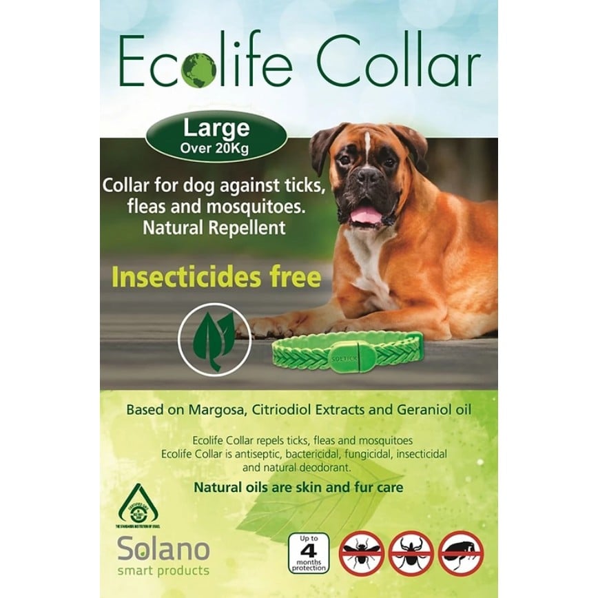 Ecolife Collar 大型犬用天然驅蚤頸帶 白色 (EC112W) 