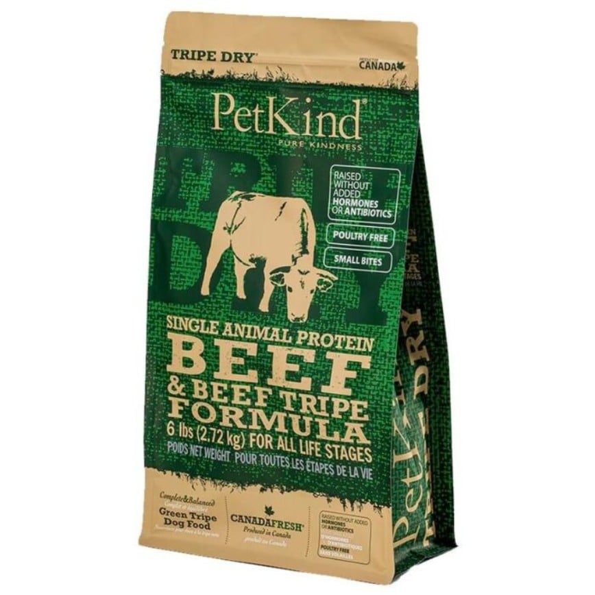 PetKind 無穀物狗糧 單一蛋白牛 牛草胃+牛肉配方 25lb (深綠) (1-790)
