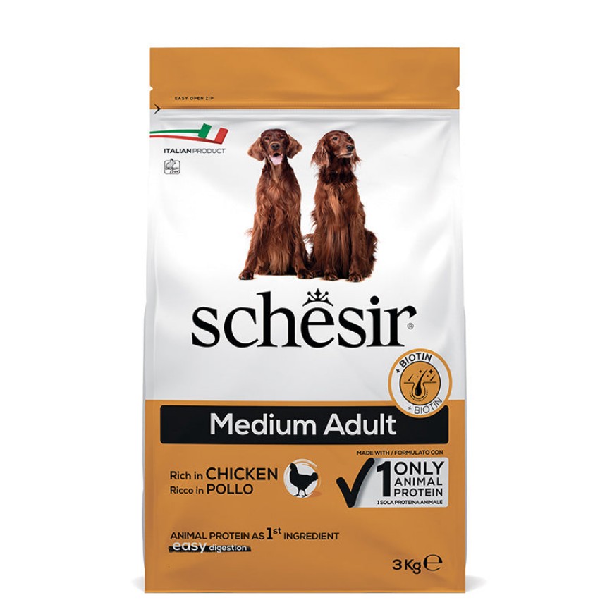Schesir 狗糧 中型成犬糧 天然雞肉配方 3kg (SCH16000) 圖 1