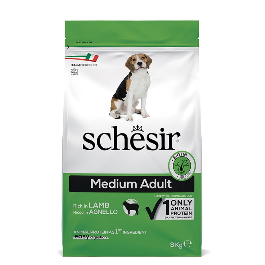 Schesir 狗糧 中型成犬糧 天然羊肉配方 3kg (SCH16010)