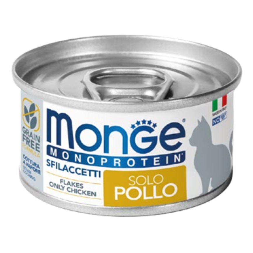 Monge 貓罐頭 單一蛋白系列 雞肉條 80g (MO7160) (新舊包裝隨機發貨) 