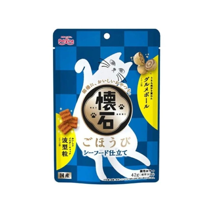日本Petline 貓用 懷石潔齒休閒食 海鮮味 42g (PL-KSS-2)