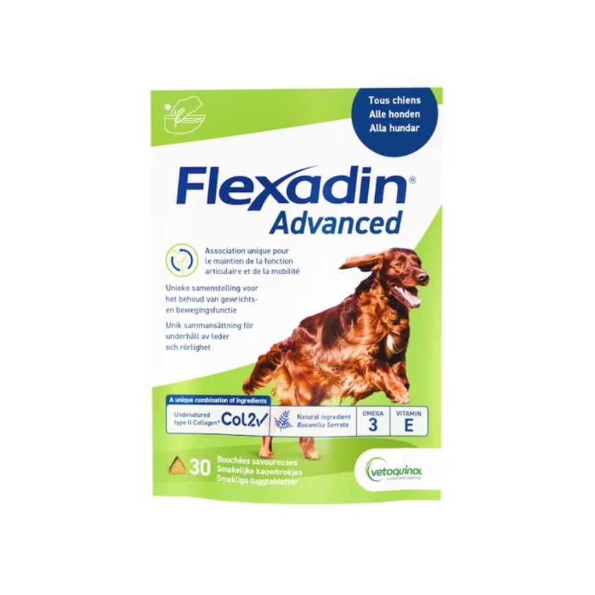 Vetoquinol Flexadin advanced 犬用 膠原蛋白UC-II 關節補充肉粒 (30粒)