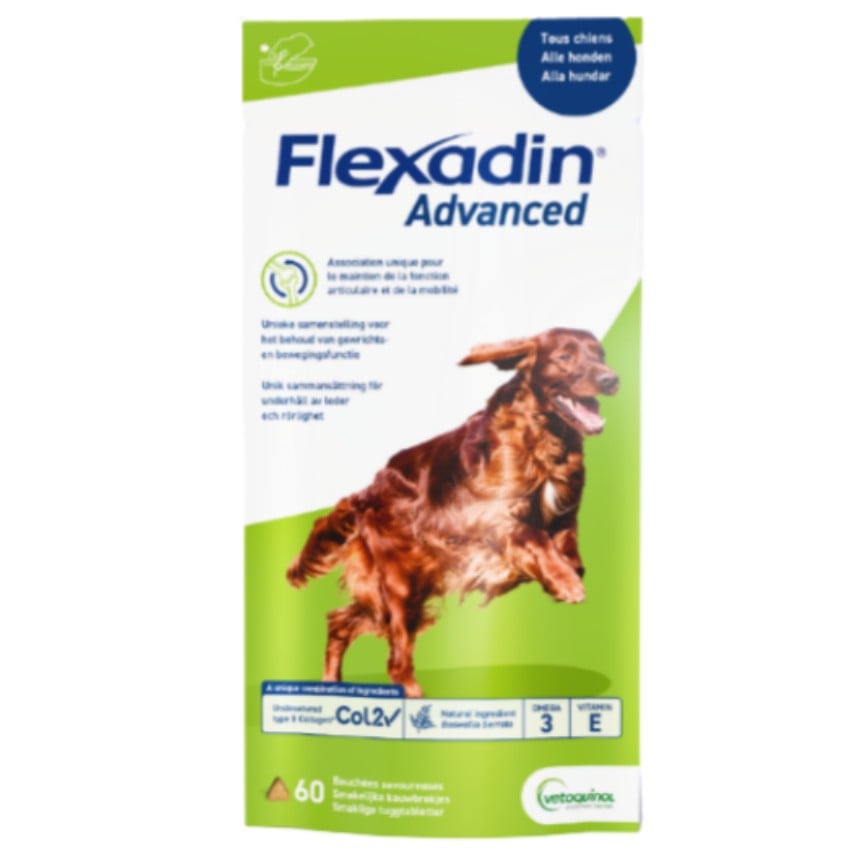 Vetoquinol Flexadin advanced 犬用 膠原蛋白UC-II 關節補充肉粒 (60粒)