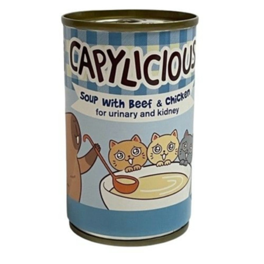 Capylicious 貓罐頭 功能性補水湯罐 強泌尿補腎配方 牛肉雞肉湯罐 140g (101590)