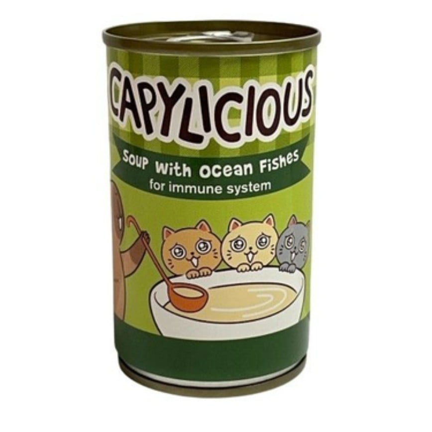 Capylicious 貓罐頭 功能性補水湯罐 增強免疫系統配方 海魚湯罐 140g (101591)