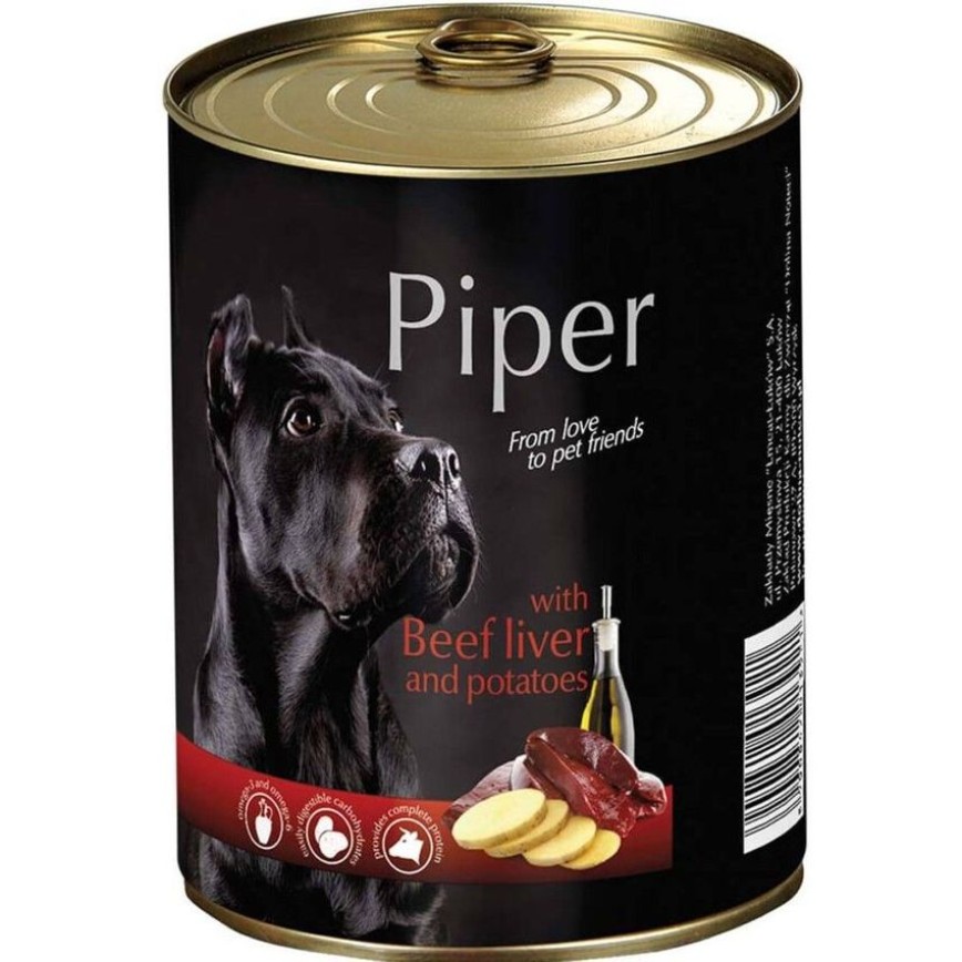 Piper 黑鑽狗罐頭系列 成犬配方 牛肝+馬鈴薯 400g (PBL400)